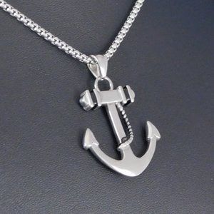 Stainless Ships Anchor Necklace